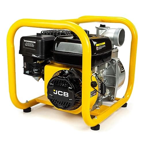 Image of JCB 80mm 3’’ Professional Petrol Water Pump 7.5hp 224cc 4-Stroke Heavy-Duty 32mm Open Water Pump Frame 28m Lift 7m Suction 3.6L Fuel Tank 3 Years Warranty