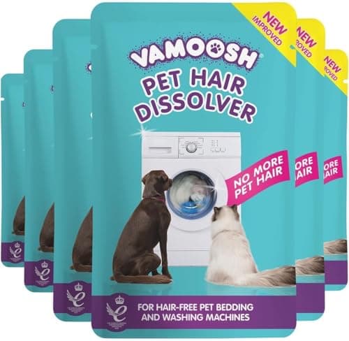 Image of Vamoosh Pet Hair Dissolver - Pet Hair Remover for Washing Machines, Cotton Fresh 6x100g, Eliminates Odours and Dirt, Dissolves Dog, Cat, Horse, Animal Fur, Large Pack up to 6 Washes