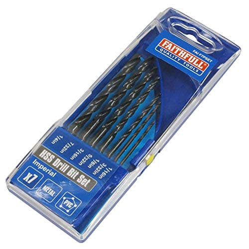 Image of Faithfull FAIF7PSET 7 Piece HSS Imperial Drill Bit Set 1/16 - 1/4in sizes