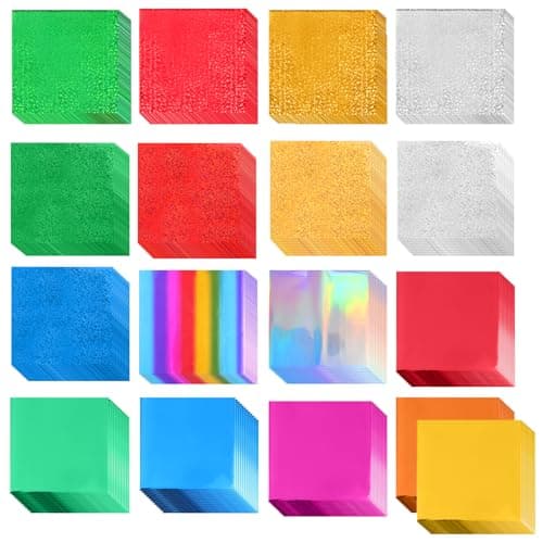 Image of 102 Sheets Foil Metallic Transfer Paper Foil Transfer Sheets Transfers Foils Paper Sheet for Scrapbooking Art, Invitation, DIY Crafts (17 Colors 3.9In)