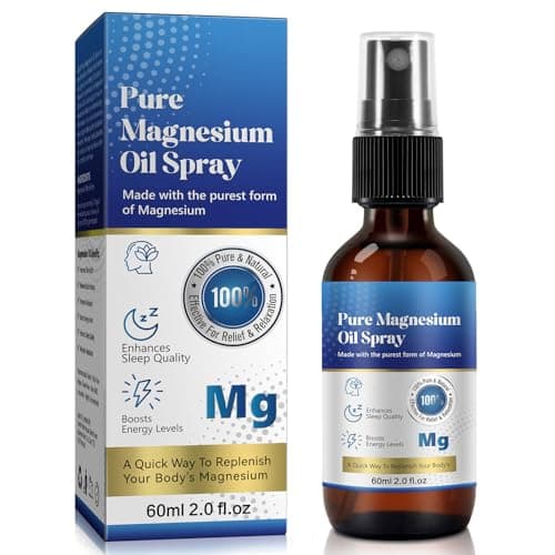 Image of Magnesium Spray, Magnesium Oil for Feet, Pure Magnesium Oil Spray for Sleep, Topical Magnesium Spray, 100% Pure and Organic, Glass Bottle, Travel Size 60ml