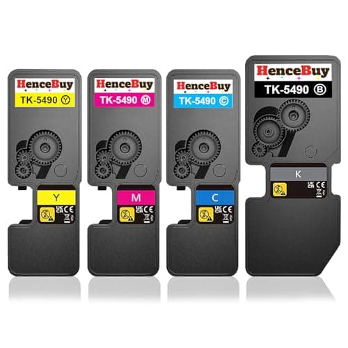 Image of HenceBuy TK5490 Toner Cartridge Compatible for Kyocera TK-5490 for Ecosys PA2101cx PA2101cwx PA2101 MA2101cfx MA2101cwfx MA2101 Black Cyan Magenta Yellow (4Pack)