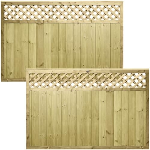 Image of Decorative Urban Wooden Fence Panel, 6ft x 4ft Heavy Duty Treated Timber | Contemporary-Style Fencing with Diamond Insert, Ideal for Any Garden Perimeter (Wide: 182cm x High: 120cm)