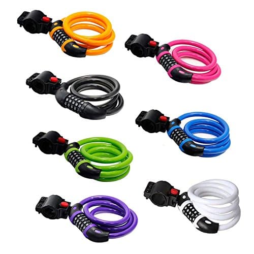 Image of Bike Lock, GoFriend Bicycle Lock High Security 5 Digit Resettable Combination Coiling Cable Lock Best for Bicycle Outdoors, 1.2mx12mm (Black)