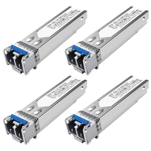 Image of 4Pack 1.25G SFP LC Module 1000Base-LX Single-Mode Transceiver (SMF, 1310nm, 20km, DDM) - Compatible with Cisco GLC-LH-SMD, Ubiquiti UniFi, Meraki, Fortinet, Mikrotik, TP-Link, Netgear, Aruba and More