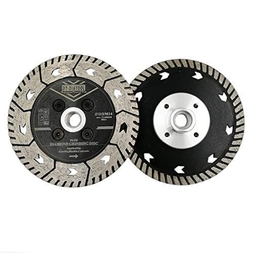 Image of DT-DIATOOL Diamond Dual Cutting Disc 2PCS 4.5 Inch / 115mm Disc with M14 Thread for Cutting Grinding Concrete Granite Marble Stone