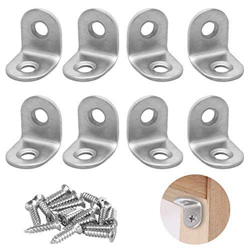 Image of Small Brackets, 8PCS L Brackets, Small L Shaped Bracket, yeestone Metal Bracket for Wood, 20mm Right Angle with Screws, Corner Braces for Wood Shelf Furniture Shelf Desk