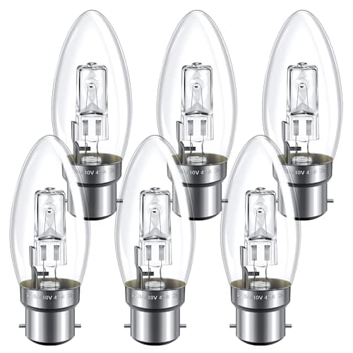 Image of SCNNC B22 C35 Candle Light Bulb 42W, Candle Bulbs Bayonet 230V Dimmable, Warm White 2700K, BC B22 Clear Candle Bulb for Chandeliers, Wall Lights, Pack of 6