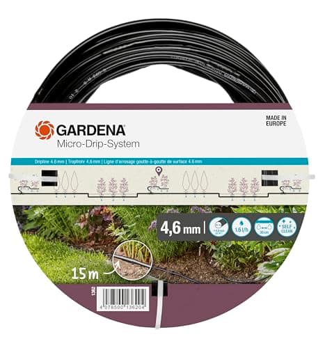 Image of Gardena Micro-Drip System Above-Ground Drip Irrigation Line 4.6 mm (3/16 inch): Drip-irrigation line for above-ground installation, 15 m (1362-20)