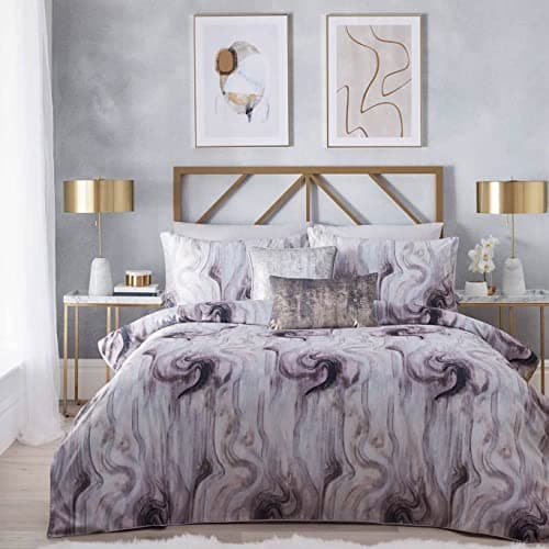 Image of SALE - Tess Daly GALAXY Silver Swirls Duvet Cover Bedding Set - SUPERKING