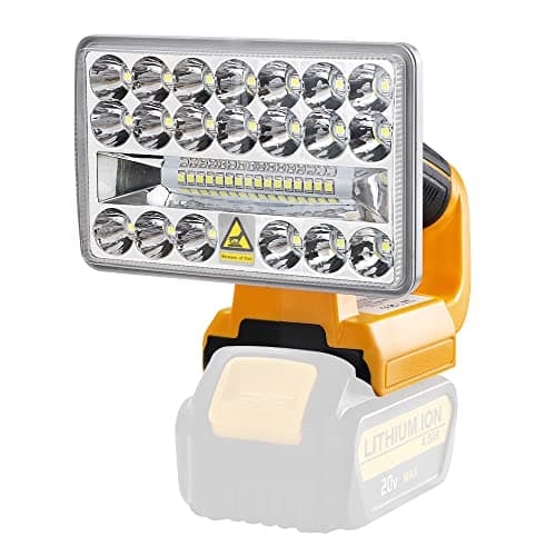 Image of Hipoke 18V 2000LM Multi-Functional Cordless LED Work Light Long-Range Spotlight with USB Port Torch Compatible with Dewalt 18V Lithium Battery for Outdoor Flashlight Jobsite Camp Light (No Battery)
