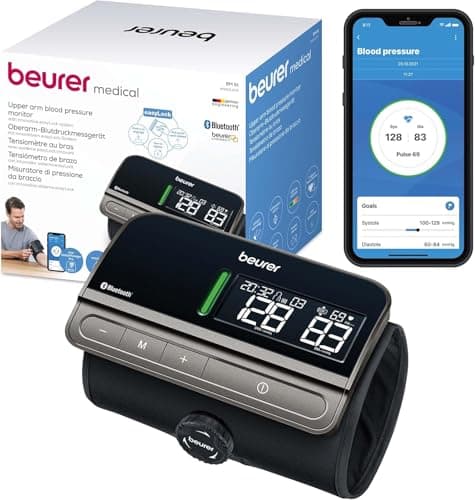 Image of Beurer BM 81 easyLock Upper Arm BP Monitor, simple cable-free use, clinically validated, cuff with twist lock, gentle & quick measurement, app & Apple Health data transfer