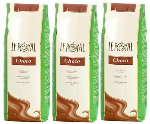 Image of Le Royal Choco Green Vending Hot Chocolate Powder 1kg (Pack of 3) – 9.5% Cocoa – Mild & Creamy – Ideal For All Vending Machines