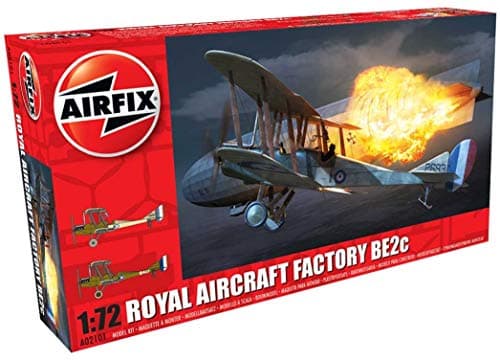 Image of AIRFIX - Standard Model Set - A02101 Royal Aircraft Factory BE2c Model Building Kit - Plastic Aircraft Kits for Adults & Children 8+, Includes 54 Pieces - 1:72 Scale