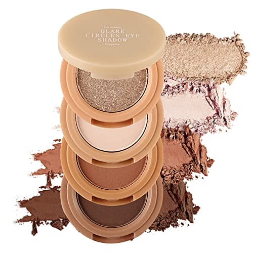Image of Erinde 4 Colors Mini Eyeshadow Palette, Matte Shimmer Quartet, High Pigmented, Long Lasting, Ultra-Blendable, Rich Color, Velvety Texture, Eye Makeup Palette with Mirror, Great for Travel M03#.