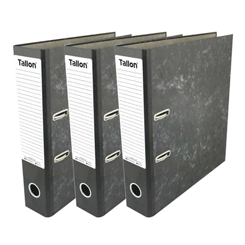Image of [Pack of 3] A4 Size Lever Arch File 70mm Foolscap Cloudy Grey/Marble Design - Ready Assembled/80mm/56mm Capacity
