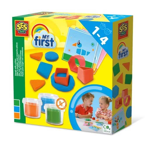 Image of SES Creative My first - Dough With Cutters, Discover Shapes and Colours, Early Years Craft Set for Boys and Girls Ages 1 Year and Up, Play Dough Set