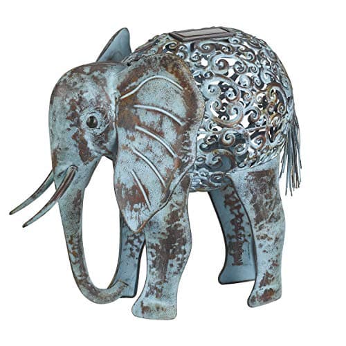 Image of Smart Solar Ornamental Metal Elephant Solar Light