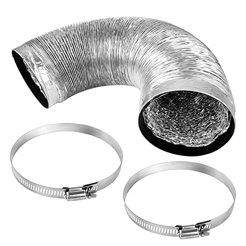 Image of 3m Aluminum Air Ducting Aluminum Flexible Duct Hose Ventilation Ducting Aluminium Flexible Fan Ducting for Tumble Dryers Extractor Hoods Duct Fans Air Conditioning Systems(Diameter 10.8cm)