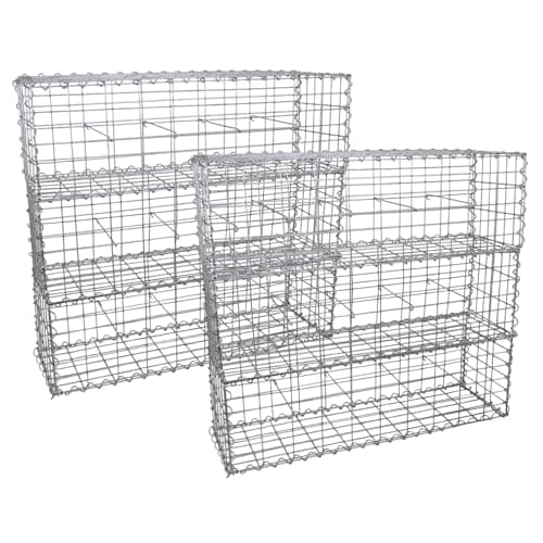 Image of Monster Shop Gabion Baskets Galvanised Steel Cages Mesh Wire Stone Basket Outdoor Spiral Retaining Wall Planter Garden / 100 x 30 x 30cm / 6 Pack…