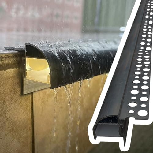 Image of Weatherproof Outdoor Rain Drip Guard, Universal Cuttable Drip Edge Flashing with Lighting Slot, Scratch-resistant Stop Rainwater Backflow(Black,3.9m/12.8ft)