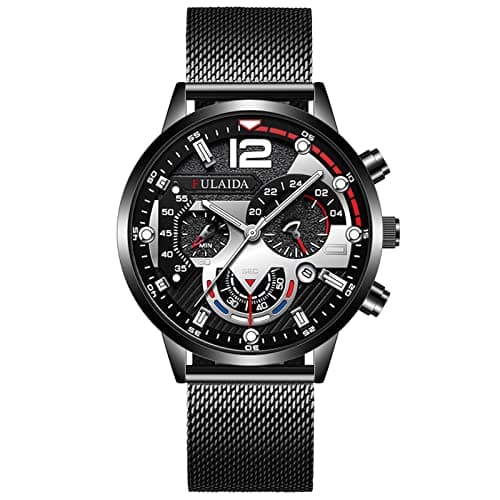 Image of Men St Patrck Day Watch Fashion Sport Men's Stainless Steel Case Steel Band Quartz Analog Wrist Watch Solar Powe Watch (F, One Size)