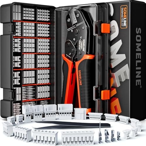 Image of SOMELINE Crimping Tool Connector Kit, 21 Types of JST-SH 1.0mm and PH 2.0mm Connectors – 0.03–0.34mm² (32–22 AWG) Wire Crimper Pliers, Compatible with JST, Molex and TE Series