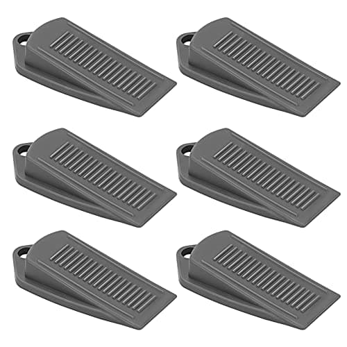 Image of Door Stops, Pack of 6 Rubber Door Wedge Stopper Heavy Duty Anti Slip Door Stop Suitable for All Types of Surfaces (Grey)