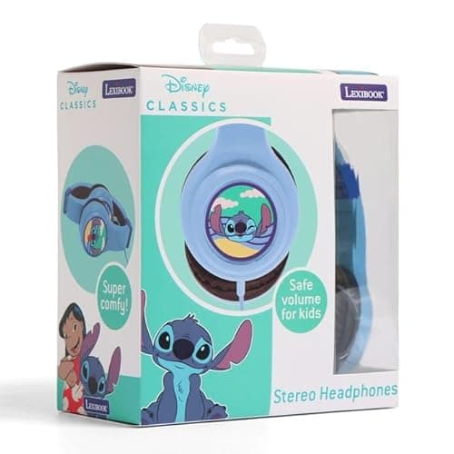 Image of Disney Classics Stitch Kids Stereo Headphones, Safe Volume Control, Super Comfy, Light Blue