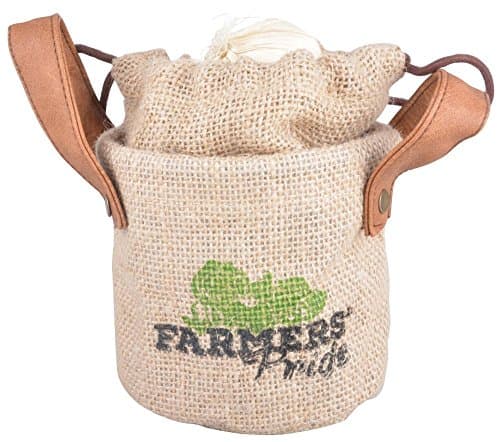 Image of Esschert Design Fallen Fruits Hessian Garlic Drawstring Storage Bag