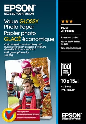 Image of Epson Value | Glossy Photo Paper 10x15cm (6x4 inch) | 100 Sheet | 183gsm - C13S400039