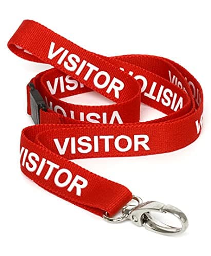 Image of CKB LTD Visitor LANYARDS Breakaway Safety Lanyard Neck Strap Swivel Metal Clip for ID Card Holder - Pull Quick Release Design (Red, Pack of 10)