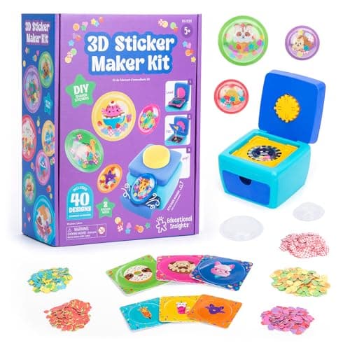 Image of Learning Resources 3D Sticker Maker Kit - Arts and Crafts for Kids Ages 4-8, Make Your Own 3D Stickers, Sticker Making Machine, DIY Puffy Stickers for Kids, Mess-Free Toddler Craft Kit