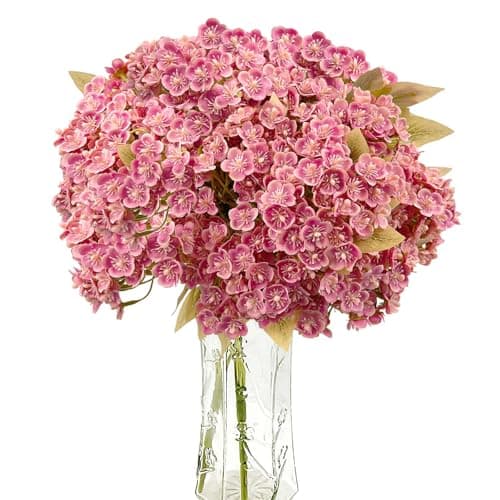 Image of SNAIL GARDEN Set of 2 Pastel Pink Artificial Flowers Hydrangea (588 Flowers) - Natural Silk Flowers with Leaves, Real Looking Artificial Flowers, Ideal for DIY, Office & Home Accessories