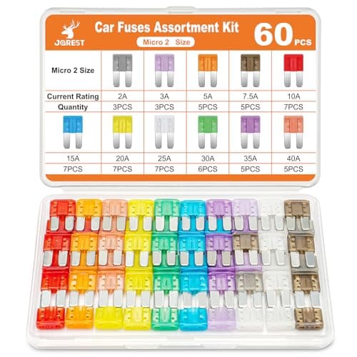 Image of JOREST 60Pcs Micro2 ATR Blade Car Automotive Replacement Fuses for Auto RV Truck Motorcycle (2Amp-40A)