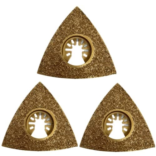 Image of 3 Pack - 78mm Carbide Rasp Multi Tool Blades Cutter Saw Set Compatible with Dremel Fein Multimaster Makita Etc Oscillating