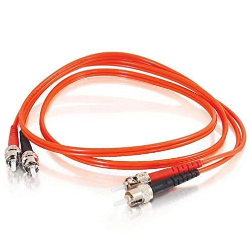 Image of C2G 15m ST-ST 62.5/125 OM1 Duplex Multimode PVC Fibre Optic Cable (LSZH) - Orange