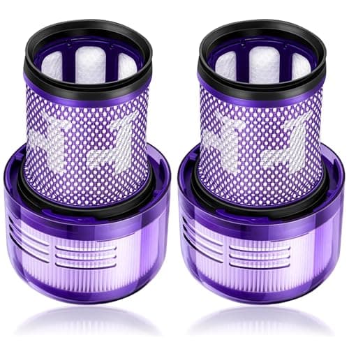 Image of 2 Pack Hepa Filter For Dyson V12 Detect Slim Absolute/Total Clean/Extra/Fluffy Vacuum Cleaner, Rear Filter Replacement Part 971517-01