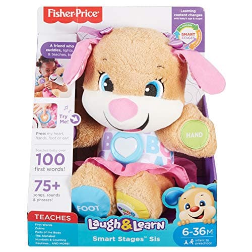 Image of Fisher-Price Laugh and Learn Smart Stages Puppy Sister Toy Baby Play Music Gift