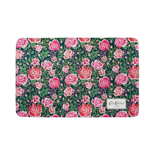 Image of Cath Kidston Pet Feeding Mat (40 x 28 cm), Waterproof Non-Slip Bowl Mat for Cats & Dogs, Protects Against Food & Water Spills, Dolly Rose Print