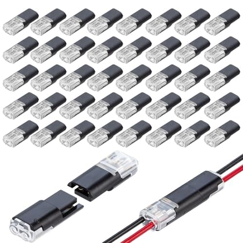Image of 40 Pcs Waterproof Automotive Wire Connectors 2-Pin, 2Pin Wire Connectors, Push Fit Wires Connector, for 18-22 AWG Wires, Plug-in Cable Terminals for Cars and Trucks