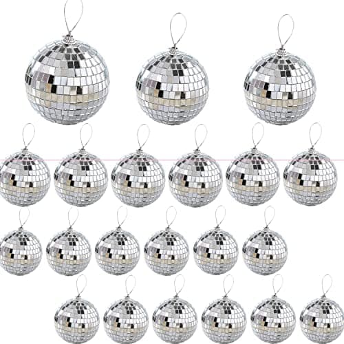 Image of 21 Pcs Mirror Disco Ball, Decoration Hanging,Bar Party,Stage Props, Christmas Favor and Supplies (3CM+4CM+5CM+6CM)