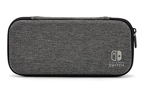 Image of PowerA Slim Case for Nintendo Switch, Switch Lite & OLED Model, Protective Pouch with 10 Game Cards Storage and Built-in Play Stand, Official: Charcoal