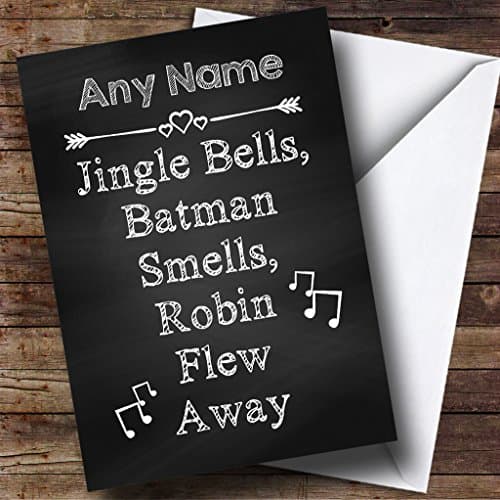 Image of Fingerprint Designs Jingle Bells Batman Smells Personalised Modern Christmas Card