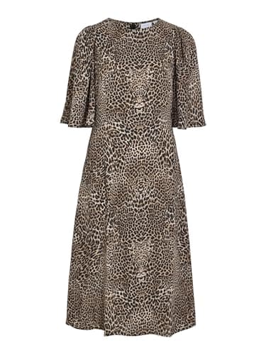 Image of Vila Women's Vileila 2/4 Midi Dress, Black/AOP:Leo, 6