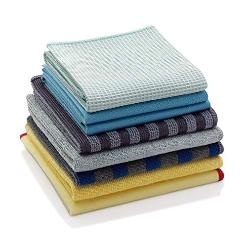 Image of E-Cloth 8pc Home Cleaning Set, Contains Multiple Microfibre Cleaning Cloths for Household Cleaning, Dusting and Polishing Surfaces, Bathroom, Kitchen and Cars, Washable and Reusable, 100 Wash Promise