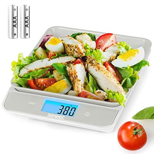 Image of Duronic Digital Kitchen Scales KS100 GY Electronic Kitchen Scale with Bowl Measuring Weighing Scale Grey Baking Scale for Cooking Baking Mail Pet Food Measurement Baker Weight Scale, Tare LCD Display