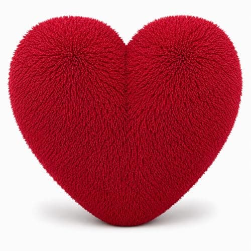 Image of NIGHTZONE Teddy Cuddles Heart Shape 3D Fleece Filled Cushion Soft Comfortable Warm & Cozy Home Decor Size 38cm 100% Polyester Teddy Heart (Red)