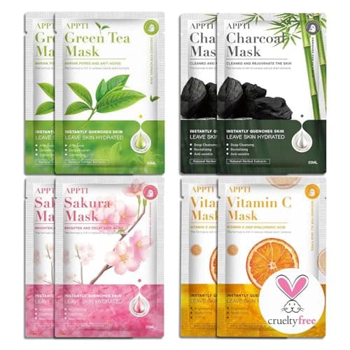 Image of Somnr 8 PCS Sheet Face Mask, Pure Natural Plant Extracts, Hydrating, Moisturizing, Nourishing, Brightening Sheet Masks Multipack, Daily Care Face Sheet Mask, Face Masks Skincare for All Skin Types