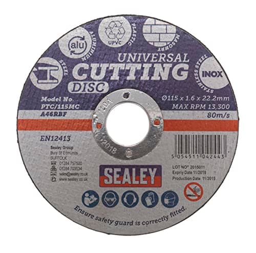 Image of Sealey PTC/115MC Ø115 x 1.6 mm Cutting Disc 22.2 mm Bore
